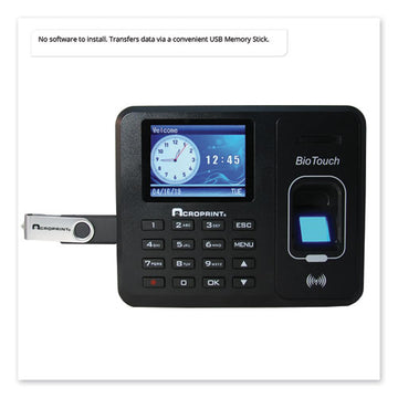 Acroprint® Biotouch Time Clock, 10,000 Employees, Black freeshipping - TVN Wholesale